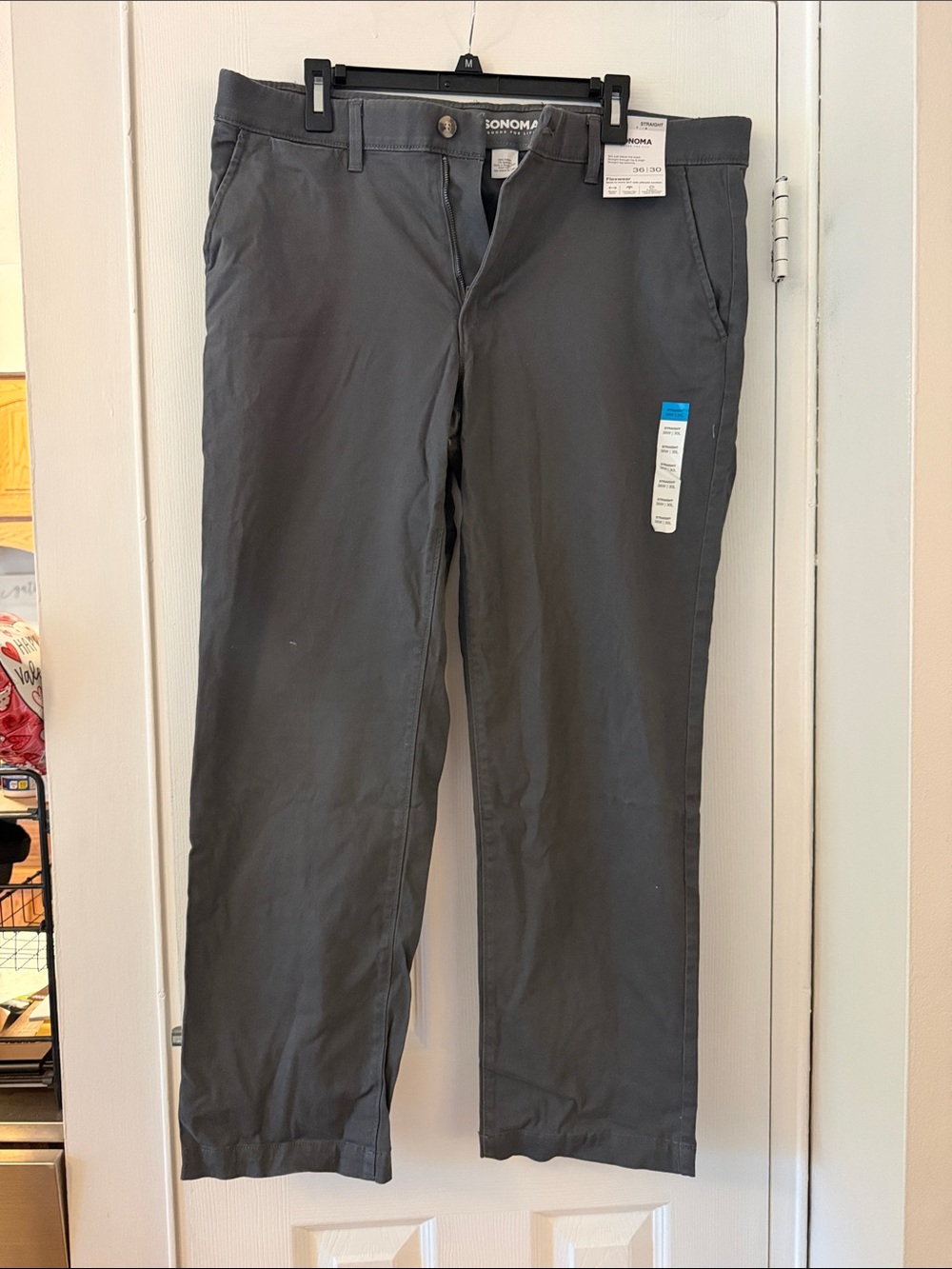 SONOMA Men's Gray Casual Chino Pants - Straight Fit